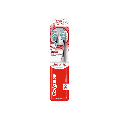 Cepillo De Dientes Colgate 360° Advanced Luminous White x 2 unid