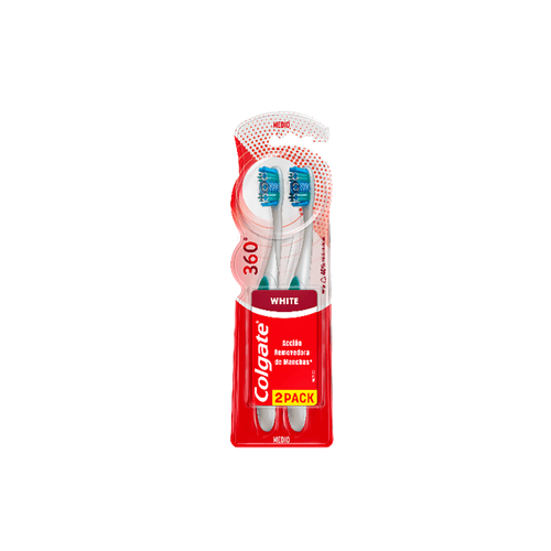 Cepillo De Dientes Colgate 360° Luminous White x 2 unid (Color Sujeto a Stock)