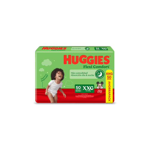 Pañales Huggies Flexi Comfort Ahorra Pack Talle XXG x 50 unid