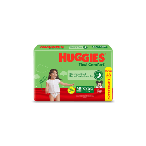 Pañales Huggies Flexi Comfort Ahorra Pack Talle XXXL x 48 unid