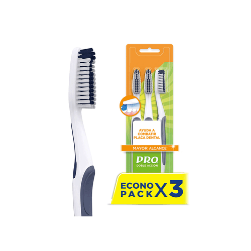 Cepillo Dental Oral-B Doble Acción Pro Doble Acción Mayor Alcance x 3 unid