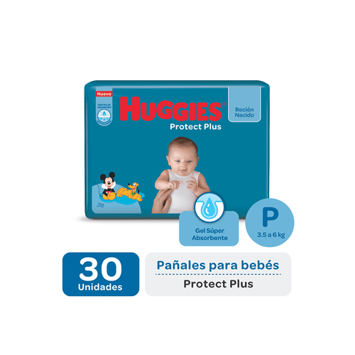 Pañal Huggies Protect Plus Mega P x 30 unid