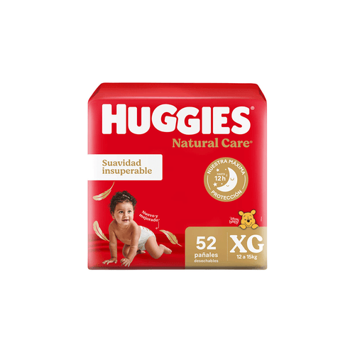 Pañales Huggies Natural Care Ahorra Pack Talle XG x 52 unid