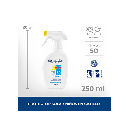 Protector Solar Dermaglos Niños Gatillo FPS 50 x 250 ml