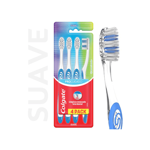 Cepillo De Dientes Colgate Pro Cuidado Suave x 4 unid