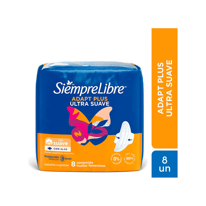 Toallas-Femeninas-Siempre-Libre-Adapt-Plus-Suave-c/-Alas-x-8-unid