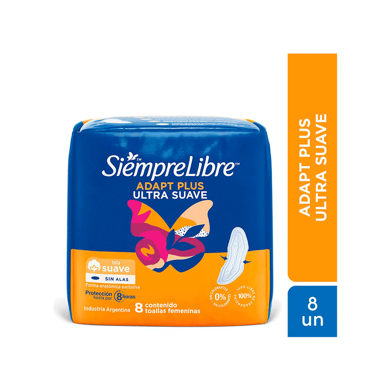 Toallas-Femeninas-Siempre-Libre-Adapt-Plus-Suave-s/-Alas-x-8-unid