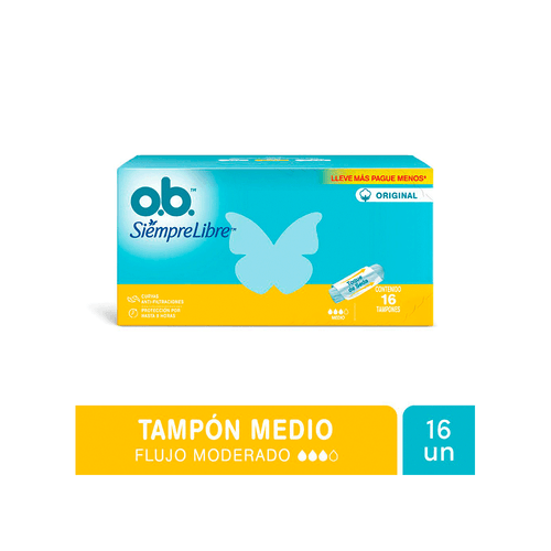 Tampones Ob Siempre Libre Medio x 16 unid