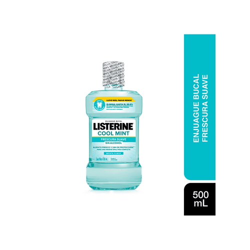 Enjuague Bucal Listerine Cool Mint Frescura Suave Sin Alcohol x 500 ml
