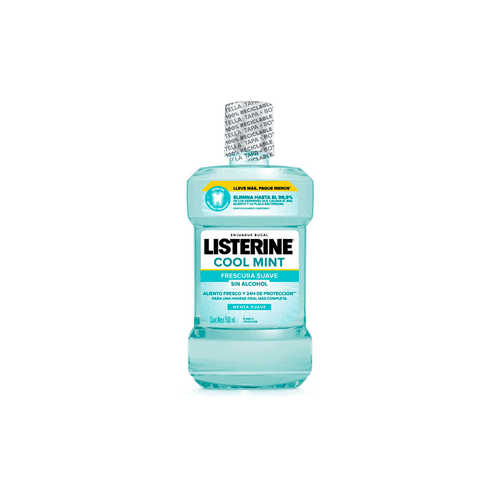 Enjuague Bucal Listerine Cool Mint Frescura Suave Sin Alcohol x 500 ml