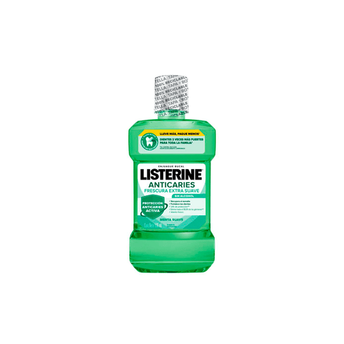 Enjuague Bucal Listerine Anticaries Frescura Suave Sin Alcohol x 500 ml