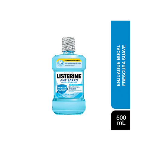 Enjuague Bucal Listerine Antisarro Frescura Suave Sin Alcohol x 500 ml