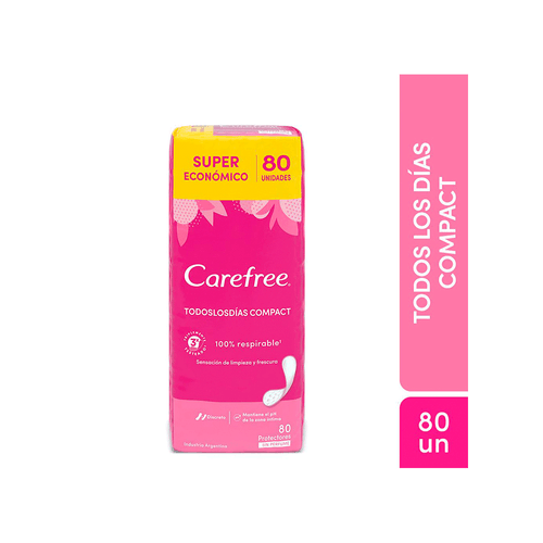 Protectores Diarios Carefree Todos Los Días Compact x 80 unid
