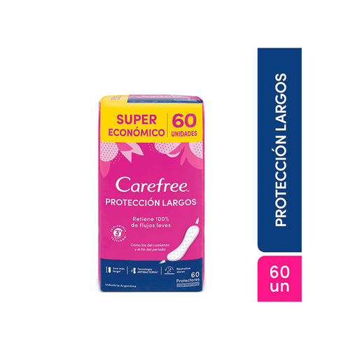 Protectores Diarios Carefree Protección Largos x 60 unid