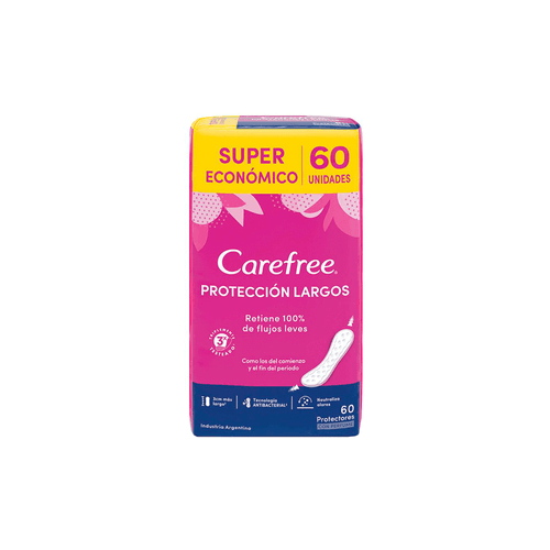 Protectores Diarios Carefree Protección Largos x 60 unid