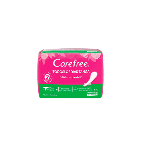Protectores Diarios Carefree Todos Los Días Tanga x 20 unid