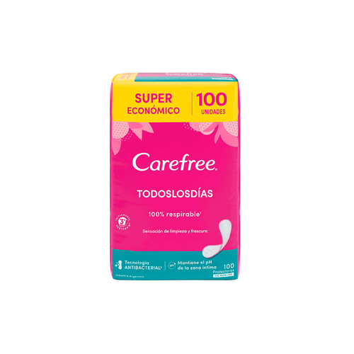 Protectores Diarios Carefree Todos Los Días x 100 unid