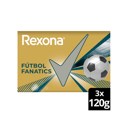 Jabon en Barra Rexona Futbol Fanatics 3 x 120 gr