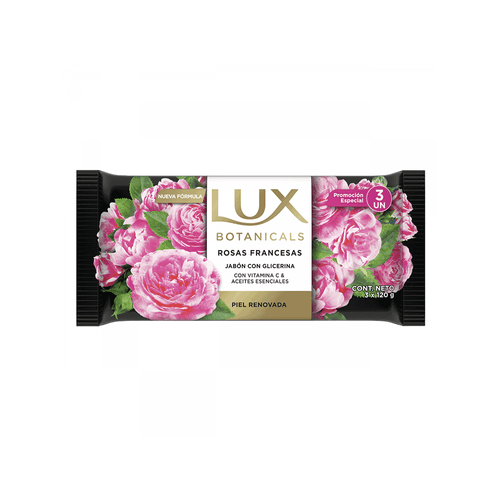 Jabon de Tocador Lux Botanicals Rosas Francesas 3 unid x 120 gr