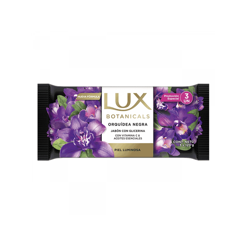 Jabon De Tocador Lux Botanicals Orquidea Negra 3 unid x 120 gr