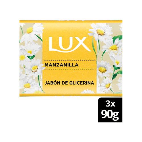 Jabon De Tocador Lux Glicerinado Manzanilla x3 unid x 90 gr