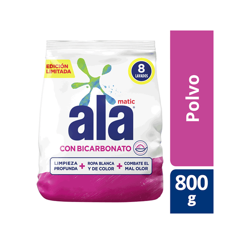 Jabón en Polvo Ala Matic Bicarbonato x 800 gr