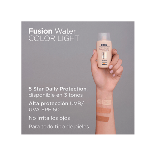 Fotoprotector Isdin Fusion Water Color Light SPF50+ x 50 ml