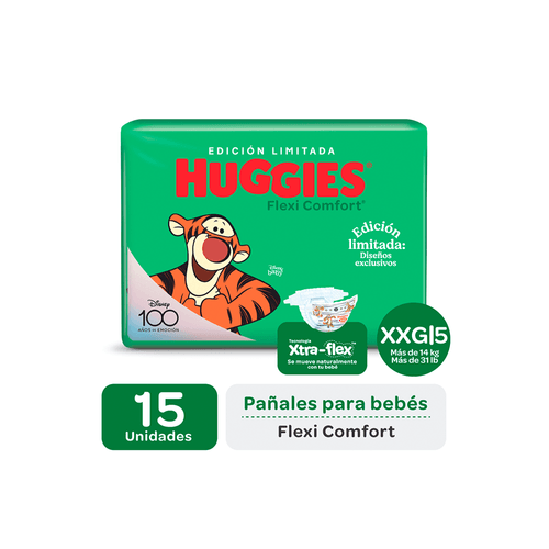 Pañal Huggies Flexi Comfort Talle XXG x 15 unid