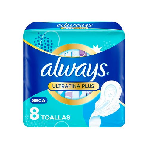 Toallas Femeninas Always Ultra Fina Dia Seca x 8 unid