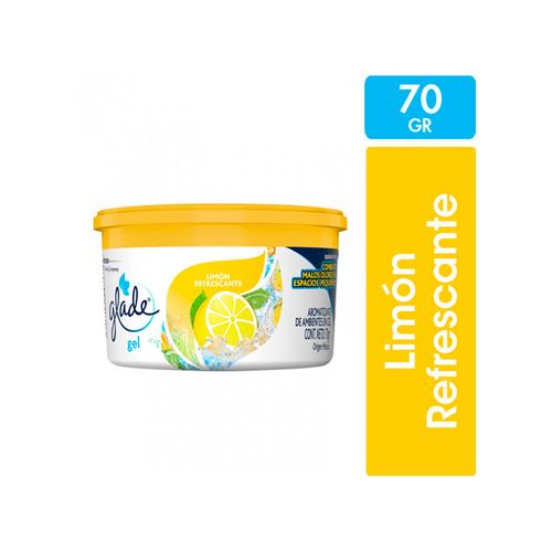 Aromatizante de Ambientes Glade Mini Gel Hogar Limón Refrescante x 70 gr