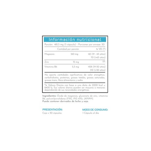 Suplemento Dietario Natuliv Magnesio Plus x 30 caps