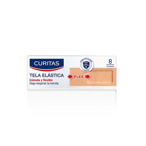 Apósitos adhesivos Curitas Tela Elastica x 8 unid