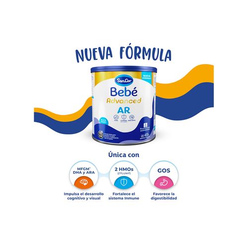 Leche Infantil SanCor Bebe Advanced A.R Lata x 400 gr