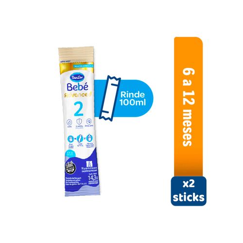 Sancor Bebe 2 Advanced Sticks Bolsa x 2 unid x 14.3 gr