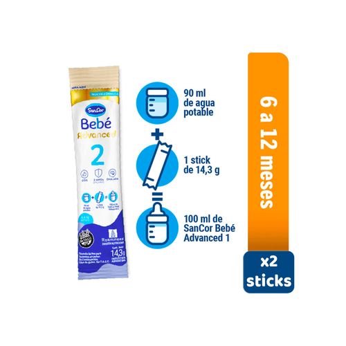 Sancor Bebe 2 Advanced Sticks Bolsa x 2 unid x 14.3 gr