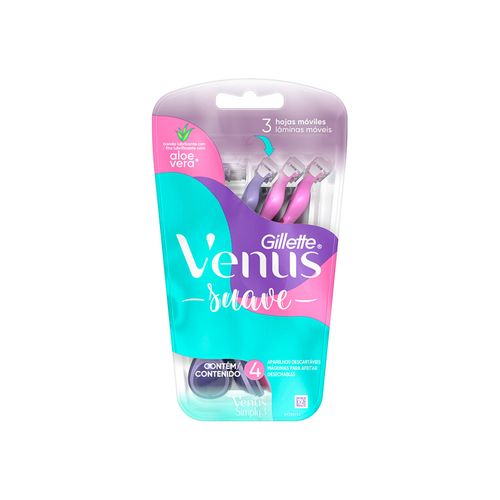 Maquina para Afeitar Gillete Venus Simple Suave x 4 unid