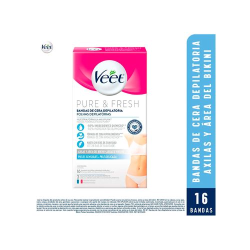 Bandas Depalatorias Veet Axilas y Bikini x 16 unid