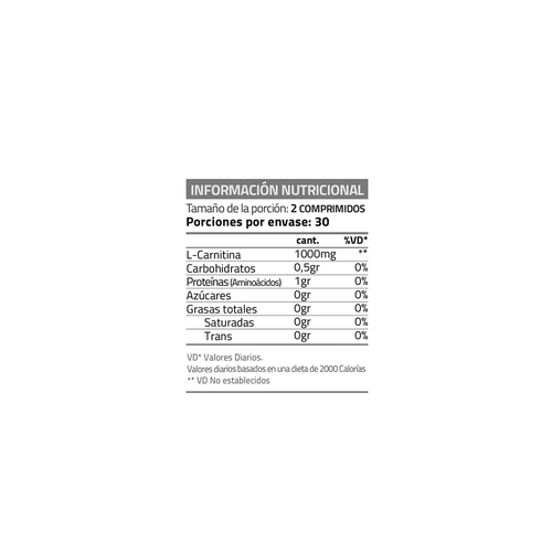 Suplemento Dietario Star Nutrition L-Carnitine 1000 x 60 comp