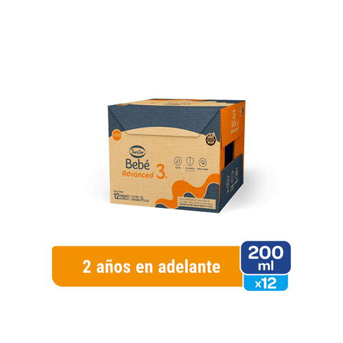 Leche Infantil SanCor Bebe 3+ Advanced x 12 unid x 200 ml