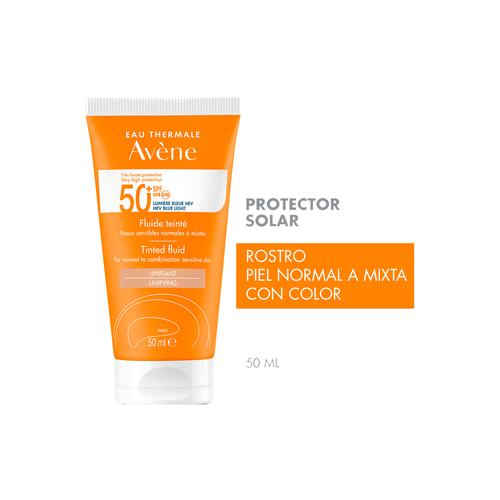 Protector Solar Avene Fluido SPF 50+ con color x 50 ml