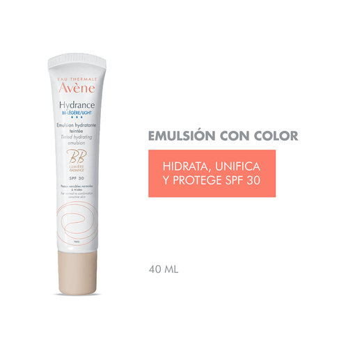 Emulsión Hidratante Color Avene Hydrance BB Ligera Para Piel Mixta SPF 30+ 40ml