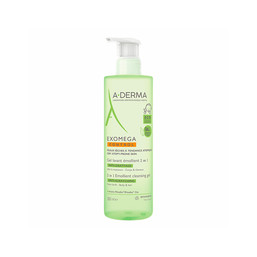 Gel de Limpieza 2 en 1 A-derma Exomega Control Pieles Atópicas x 500 ml