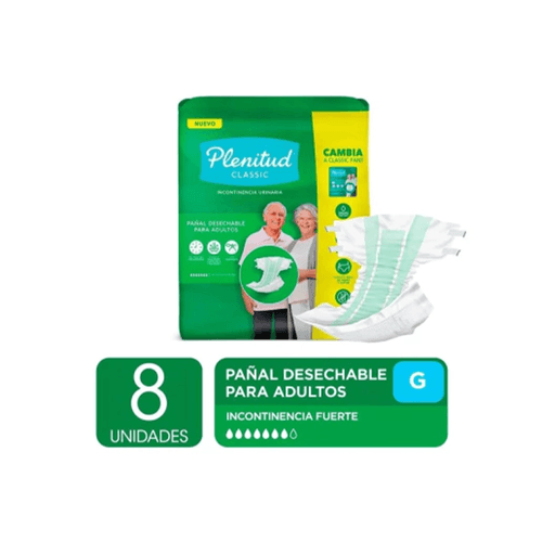 Pañal Plenitud Classic Grande x 8 unid