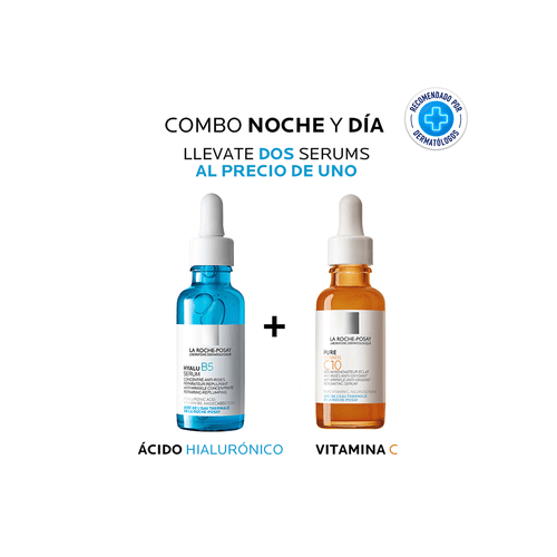 Combo La Roche-Posay Serum Hyalu B5 + Vitamina C10 x 30 ml