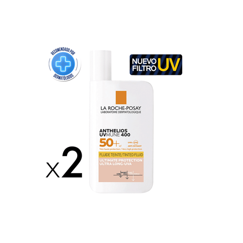 Combo Protector Solar Anthelios UV MUNE Fluido con Color La Roche-Posay x 2 unid