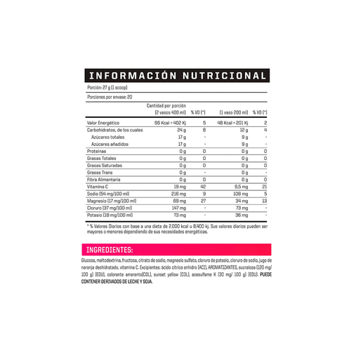Suplemento Deportivo Ena Carbo Energy Fruit Punch x 540 gr