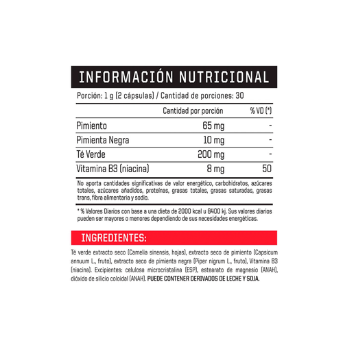 Suplemento Dietario Ena Ripped X x 60 caps