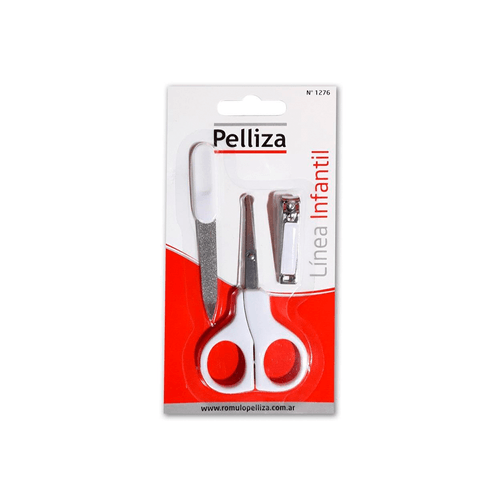 Set Bebe Pelliza Accesorios Tijera + Corta Uñas + Lima de Uñas