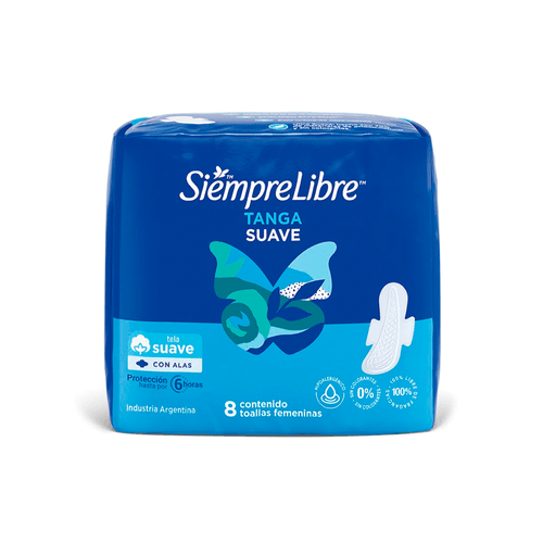 Toallas Femeninas Siempre Libre Tanga Suave c/ Alas x 8 unid
