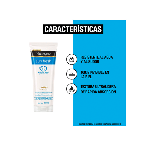 Protector Solar Corporal Neutrogena Sun Crema Fresh FPS50 x 200 ml